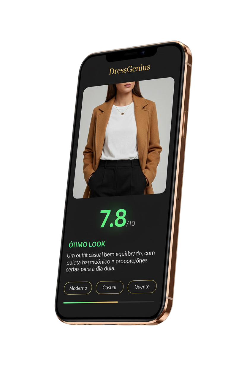 DressGenius — analise de outfit com pontuacao 7.8
